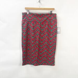 2/$30 Lularoe XL NWT Womens Red Cassie High Waisted Knee Length Pencil Skirt